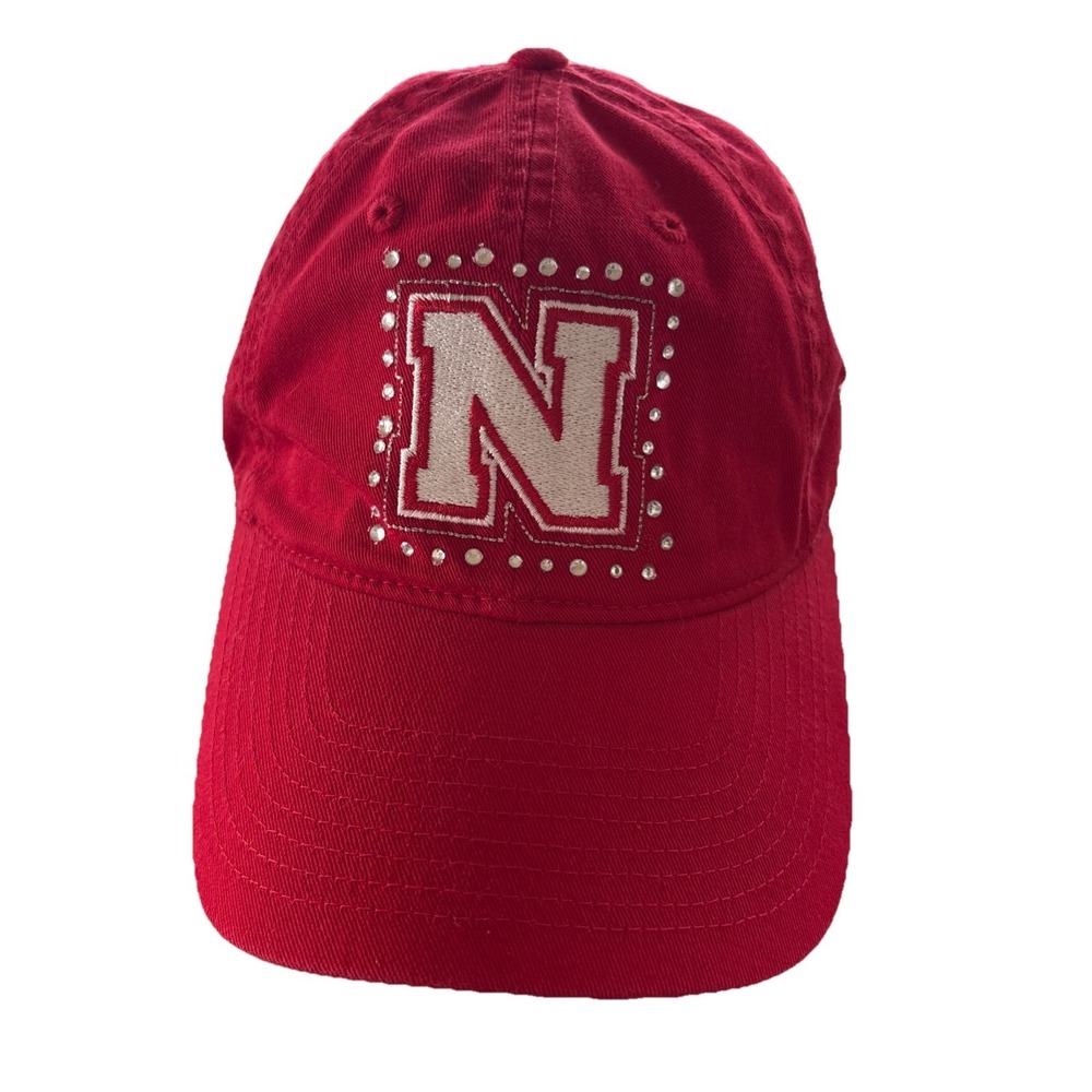 Victoria Secret PINK Bedazzled Nebraska New Era Red Hat Cap
